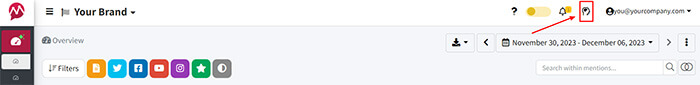 SIA button on Mentionlytics' dashboard