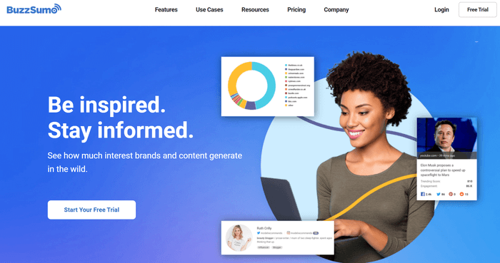Buzzsumo Social Media Search Engine Homepage