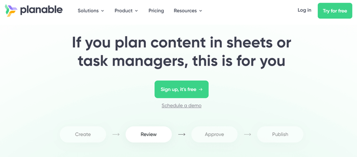 Planable Homepage