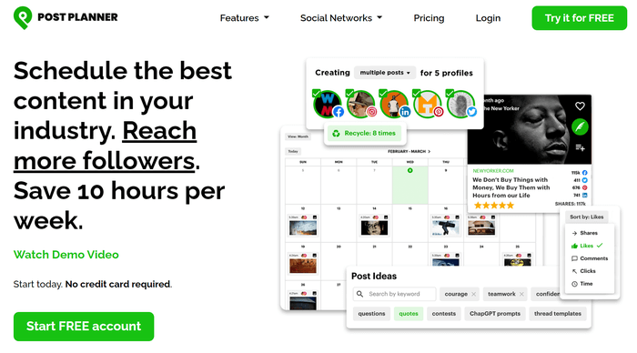 Post Planner Homepage