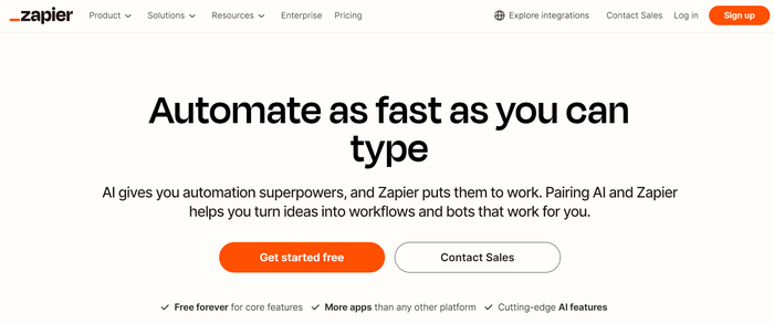 Zapier Homepage