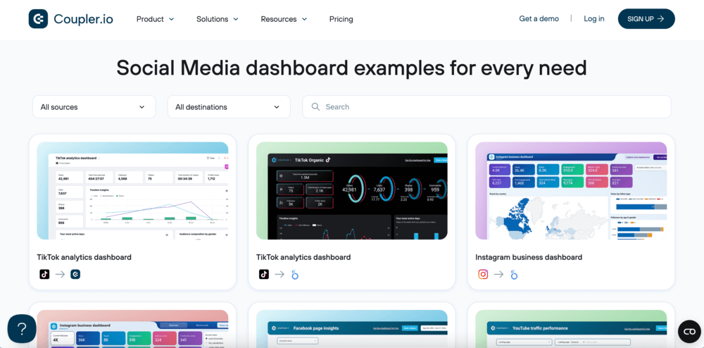 A screenshot of coupler.io's homepage