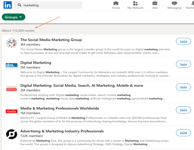 Marketing communities on LinkedIn