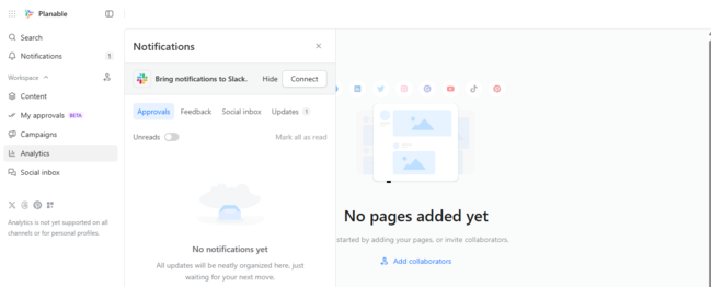Screenshot of Planable dashboard from our tests