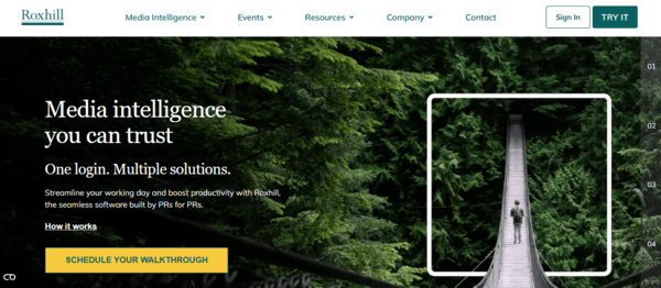 Screenshot of Roxhill homepage