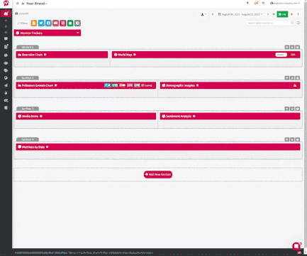 How to rearrange blocks of content in Mentionlytics custom dashboards