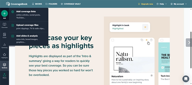 CoverageBook interface