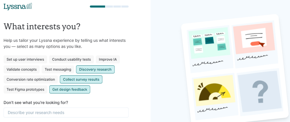 Screenshot of Lyssna user research platform