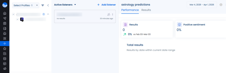 Screenshot of Vista Social dashboard from our testing 