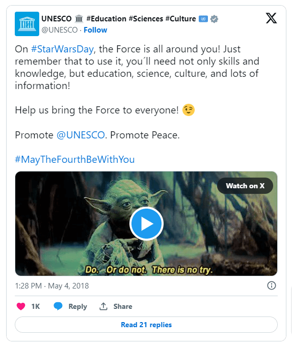 Social media best practices example: Celebrate unofficial holidays