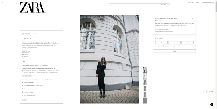High Quality Image and Description in Ecommerce Website_Zara Example