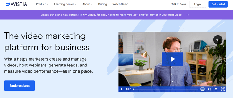 Wistia Homepage