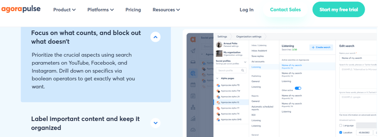 Monitoring with Agorapulse