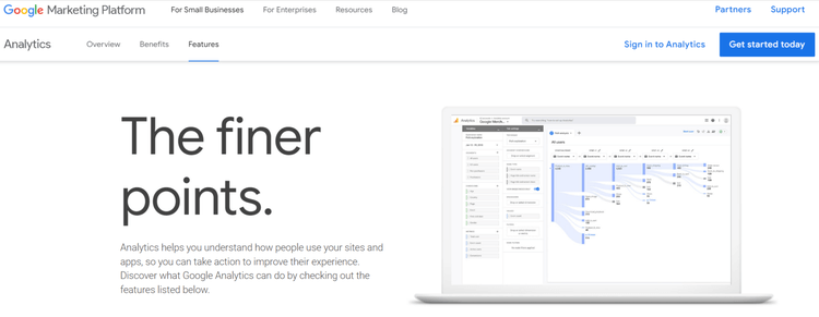 Google Analytics dashboard
