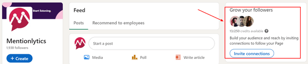 Invite Connections Button on LinkedIn Page