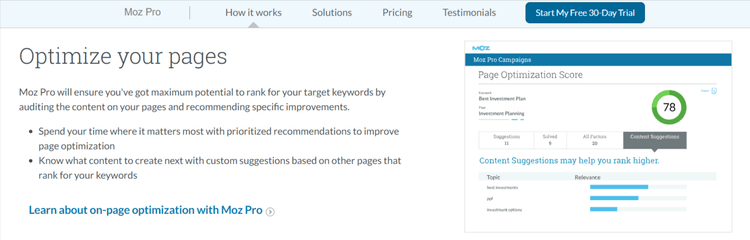 Moz Pro Homepage