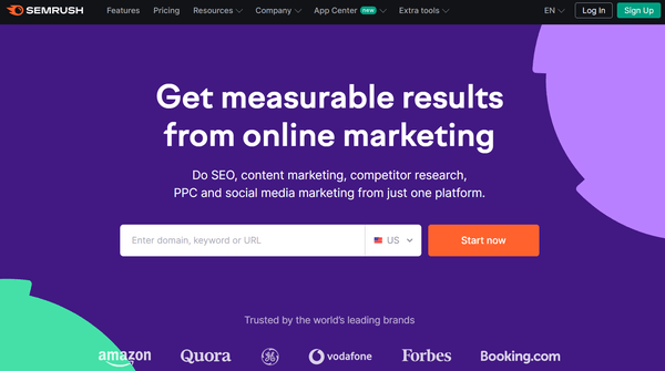 SEMrush Homepage