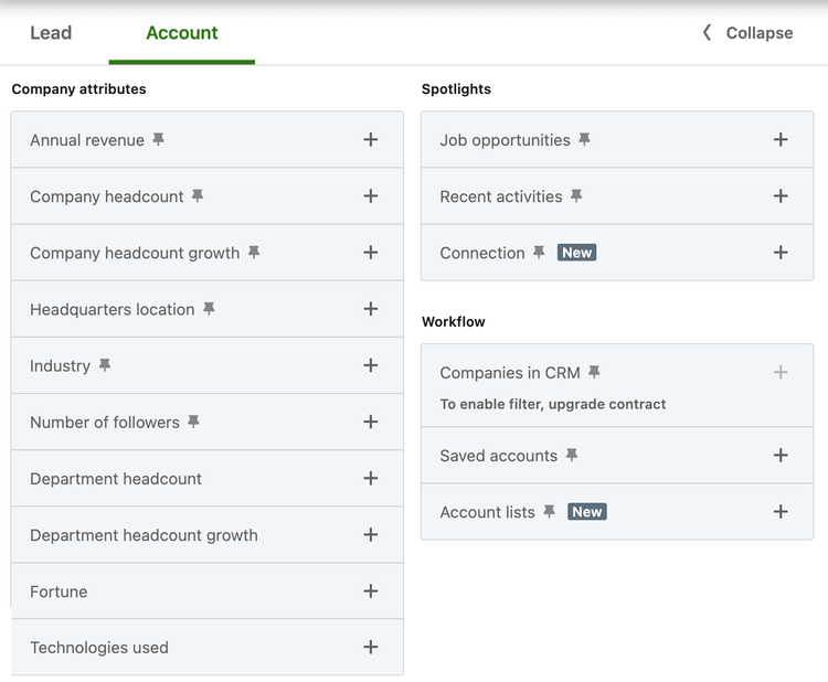 LinkedIn Marketing Tools: Sales Navigator Account Filters
