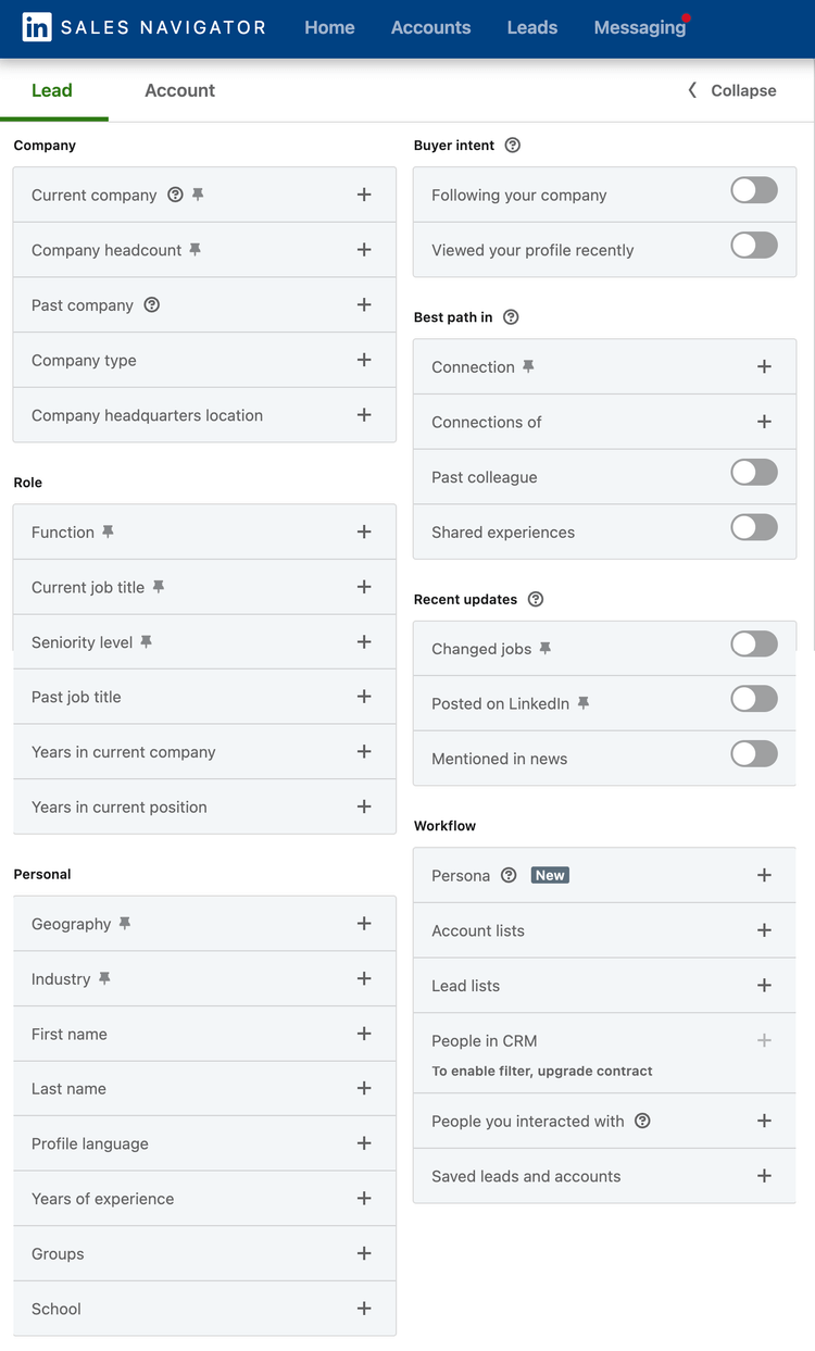 LinkedIn Marketing Tools: Sales Navigator Lead Filters
