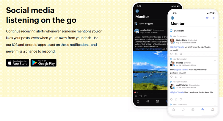 Monitoring with ZohoSocial