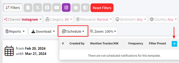 Creating an Instagram monitoring report with Mentionlytics