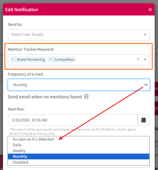 How to set up a social media report with Mentionlytics