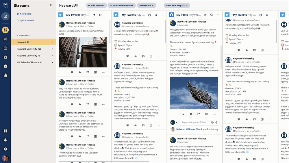 Facebook monitoring tools: Hootsuite