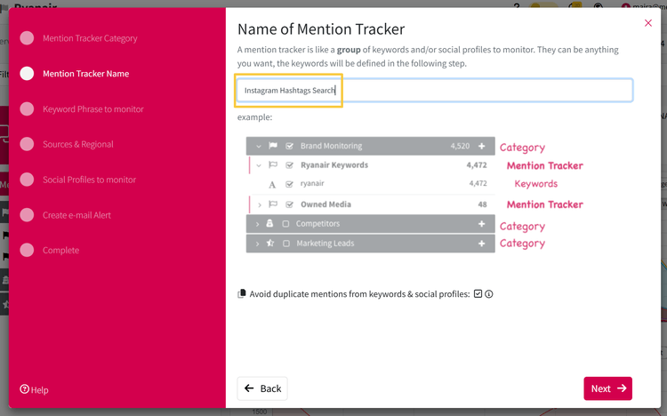 Adding Tracker in Mentionlytics
