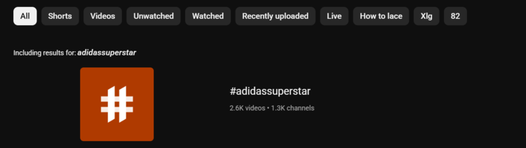 Adidas superstar hashtag example 