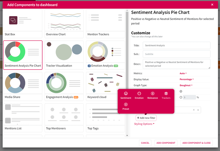 New Filters inside Custom Dashboard in Mentionlytics