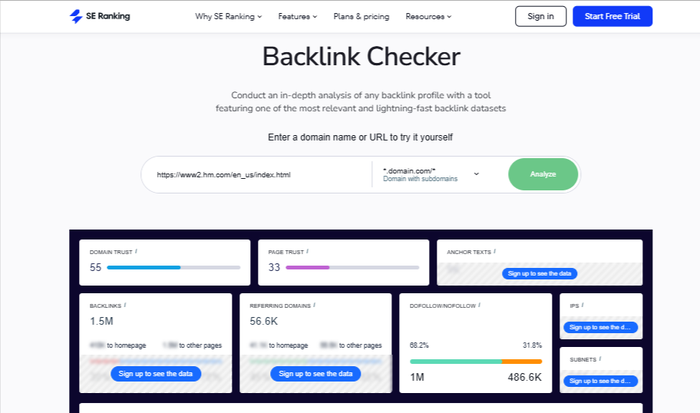 Se Ranking backlink monitoring tool and its backlink checker