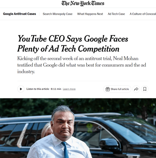 Example of unlinked mention of Google by the New York Times