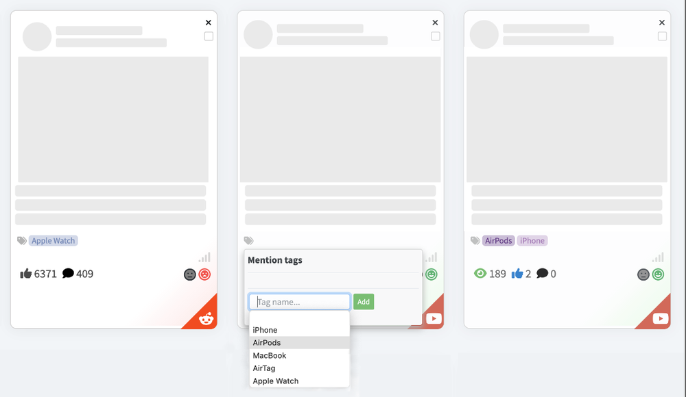 New colored tags in Mentionlytics