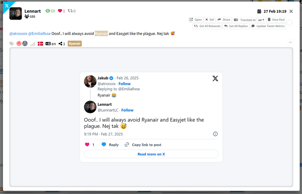 Untagged mention of Rayanair