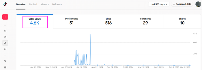TikTok views as the main metric