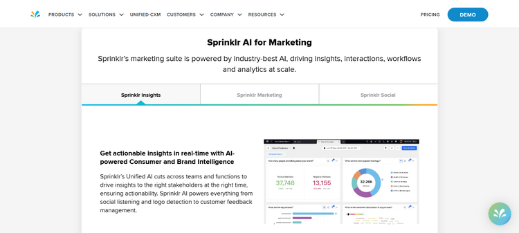Sprinklr AI features built for enterprises