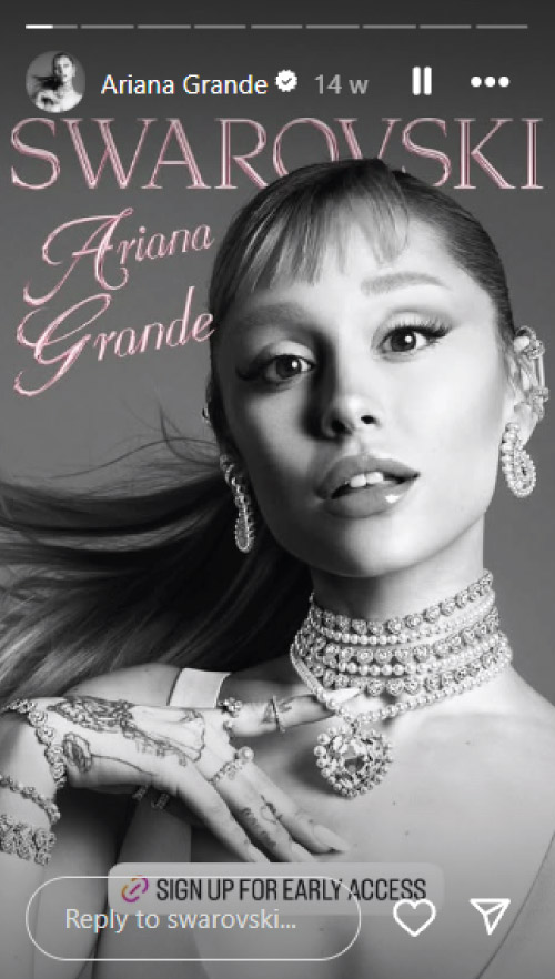 Brand partnerships: Ariana Grande and Swarovski