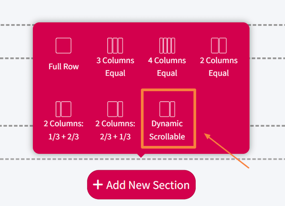 Dynamic scrollable option