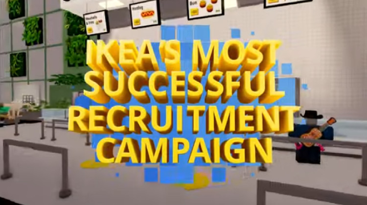“The Co‑Worker” PR campaign, IKEA UK & Ireland invited people to apply for a paid position in a virtual IKEA store built in Roblox.
