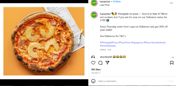 Lupa Pizza and pineapple debate won media