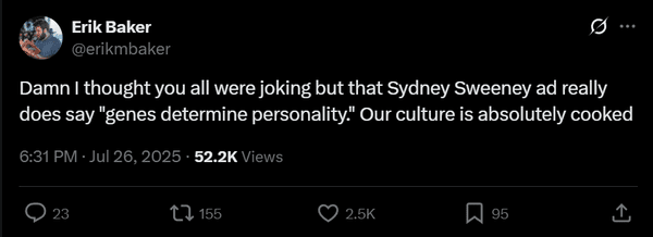 AE negative earned media tweet