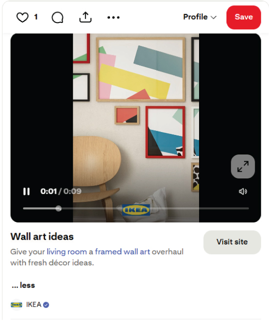 Example of an Ikea pin with links