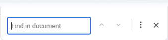 Screenshot of "find in document" capability of Google docs