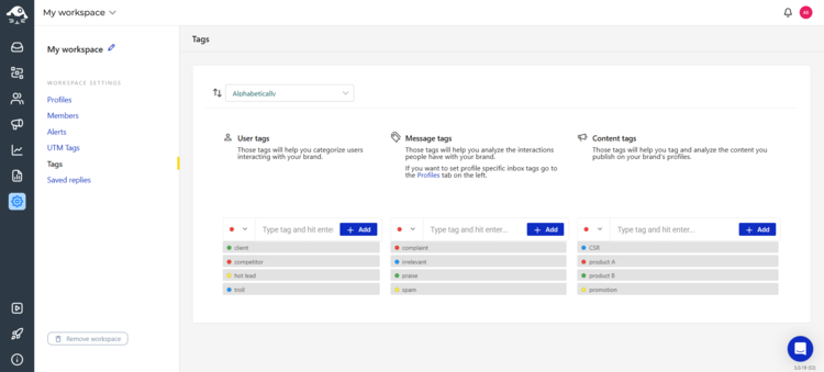 Screenshot of the NapoleonCat dashboard from our tests