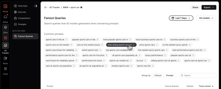 Screenshot of Positive Surfer interface