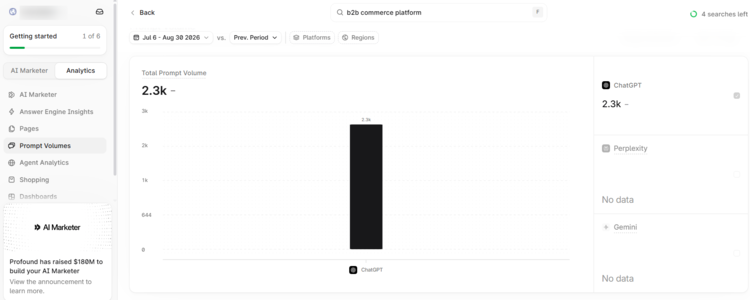Screenshot of Profound interface